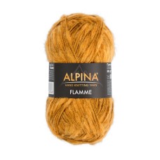 Пряжа ALPINA "FLAMME"   59\% хлопок, 29\% шерсть, 12\% акрил   10 шт. х  50 г  90 м ± 5 м №05 горчичный
