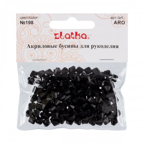 Бусина "Zlatka"   акрил   ARO   7 х 8 мм  25 г 198 черный