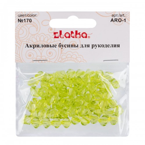 Бусина "Zlatka"   акрил   ARO-1   9 х 10 мм  25 г 170 салатовый