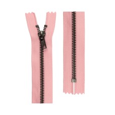 Молния Металл оксид (черный никель) ZIP 5B   однозамковая   20 см Тип 5   10 шт  неразъёмная   "Gamma" №133 св.розовый