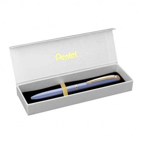 "Pentel"   Ручка гелевая EnerGel в подарочной упаковке  d 0.7 мм BL2007PV-BOX металлический сиреневый матовый корпус цвет чернил: синий