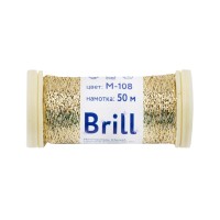 Нитки для вышивания "Gamma"   "Brill" мулине М   металлик   100\% полиэстер   5 x  50 м M-108 под золото