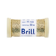 Нитки для вышивания "Gamma"   "Brill" мулине М   металлик   100\% полиэстер   5 x  50 м M-108 под золото