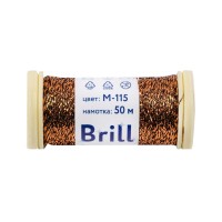 Нитки для вышивания "Gamma"   "Brill" мулине М   металлик   100\% полиэстер   5 x  50 м M-115 черный/под бронзу
