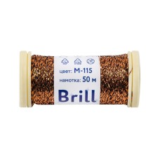 Нитки для вышивания "Gamma"   "Brill" мулине М   металлик   100\% полиэстер   5 x  50 м M-115 черный/под бронзу