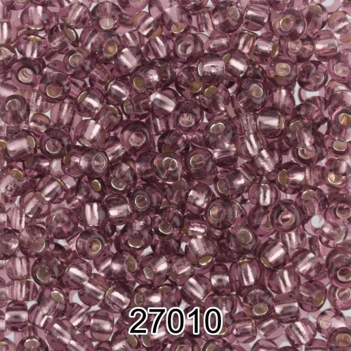Бисер Чехия круглый 5   10/0   2.3 мм  500 г 27010 (Ф263) св.сиреневый