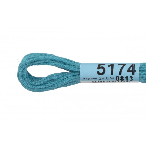Нитки для вышивания "Gamma"    мулине  ( 3173-6115 )  100\% хлопок   24 x  8 м №5174 мор.волна