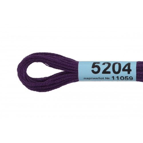 Нитки для вышивания "Gamma"    мулине  ( 3173-6115 )  100\% хлопок   24 x  8 м №5204 т.т.сиреневый