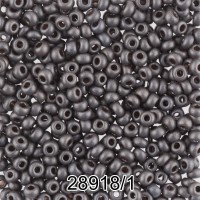 Бисер Чехия круглый 6   10/0   2.3 мм  500 г 28918/1 (Ф445) т.серый мат.
