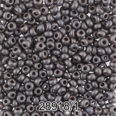 Бисер Чехия круглый 6   10/0   2.3 мм  500 г 28918/1 (Ф445) т.серый мат.