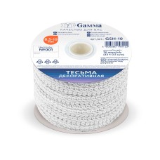 "Gamma"   тесьма декоративная "Шанель"   GSH-10   8.5 -  10 мм  33 м ± 0.5 м  №001 белый