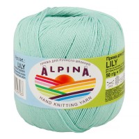 Пряжа ALPINA "LILY" 2   100\% мерсеризованный хлопок   10 шт. х  50 г  175 м ± 5 м №126 св.св.зеленый
