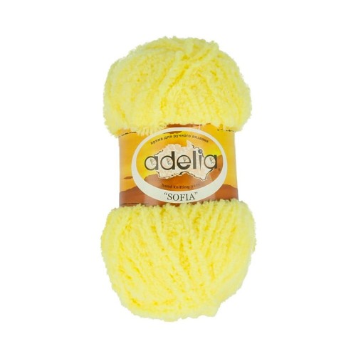 Пряжа ADELIA "SOFIA"   100\% полиэстер   10 шт. х  50 г  90 м ± 6 м №19 яр.жёлтый