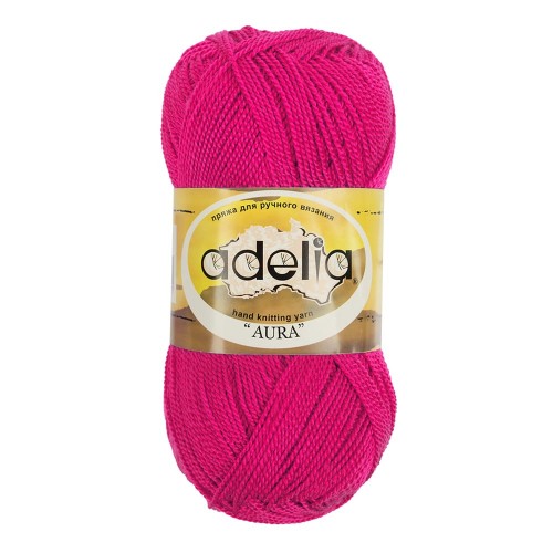 Пряжа ADELIA "AURA"   100\% акрил   10 шт. х  50 г  250 м ± 5 м №098 яр. фуксия