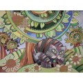 OBB-0103 Кот и ромашки