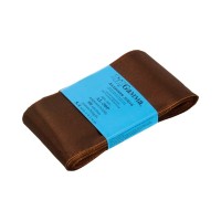 Лента атласная 50 мм ( 2 ")  "Gamma"   AL-50P   ФАСОВКА   5 x  5.4 м №154 т.коричневый