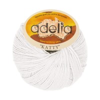 Пряжа ADELIA "KATTY"   100\% шерсть   10 шт. х  50 г  150 м ± 10 м №01 БЕЛЫЙ