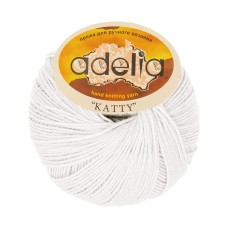 Пряжа ADELIA "KATTY"   100\% шерсть   10 шт. х  50 г  150 м ± 10 м №01 БЕЛЫЙ