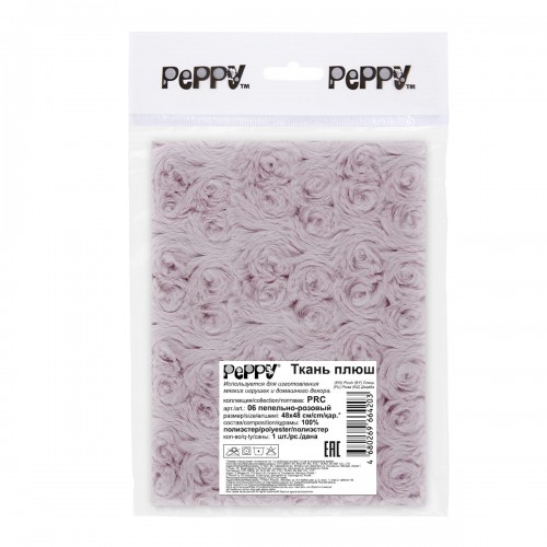 "PEPPY"   Плюш   PRC   ФАСОВКА   48 x 48 см  374 г/кв.м ± 5   100\% полиэстер 06 пепельно-розовый
