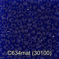 Бисер Чехия "GAMMA" круглый 3   10/0   2.3 мм  50 г  1-й сорт C634mat т.васильковый мат. ( 30100 )