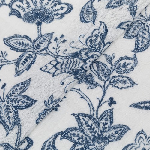 Ткань "PEPPY"   Ткань муслиновая   ФАСОВКА   EMBRACE   100\% хлопок   100 х  125 см  Shannon Fabrics garden toile cobalt