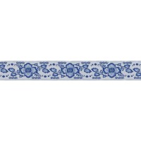 Лента жаккардовая 22 мм  "Gamma"   DBTRJ-80   10 м  отделочная белый/голубой