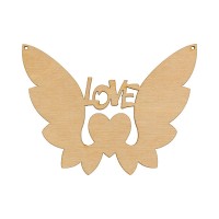 Заготовка для декорирования "Mr. Carving"   ВД-643   Подвеска   фанера   0.3 см Крылья "Love" (12х9 см)