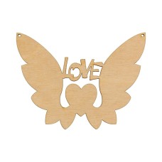 Заготовка для декорирования "Mr. Carving"   ВД-643   Подвеска   фанера   0.3 см Крылья "Love" (12х9 см)