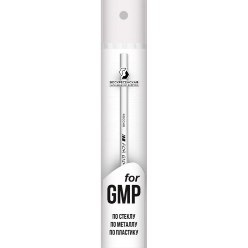 "ВКФ"   "For GMP"   Карандаш для письма по стеклу, металлу, пластику  ПП пакет   2М (2B)   незаточенный   25 шт. 1P-1383 БЕЛЫЙ