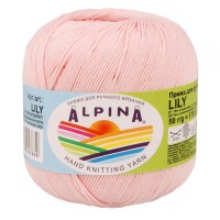 Пряжа ALPINA "LILY" 2   100\% мерсеризованный хлопок   10 шт. х  50 г  175 м ± 5 м №004 розовый