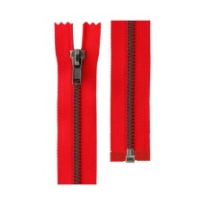 Молния Металл оксид (черный никель) ZIP 5B   однозамковая   50 см Тип 5   10 шт  разъёмная   "Gamma" №145 т.красный