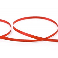 Лента атласная 3 мм ( 1/8 ")  "Gamma"   AL-3P   двухстор.   91.4 м №111 красный