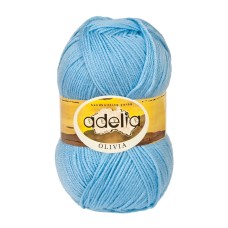 Пряжа ADELIA "OLIVIA"   60\% акрил, 40\% шерсть   5 шт. х  100 г  250 м ± 10 м №14 голубой