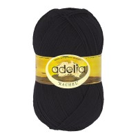 Пряжа ADELIA "RACHEL"   90\% шерсть, 10\% полиэстер   5 шт. х  100 г  400 м ± 15 м  СК/Распродажа №02 ЧЕРНЫЙ