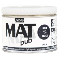 Краска акриловая "PEBEO"   экстра матовая Mat Pub №1   500 мл 257024 черный