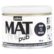 Краска акриловая "PEBEO"   экстра матовая Mat Pub №1   500 мл 257024 черный