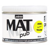 Краска акриловая "PEBEO"   экстра матовая Mat Pub №3   500 мл 257026 желтый флуоресцентный