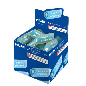 "Milan"   Ластик F30 Cristal треугольный полупрозрачный   5.1х2.5х2.5 см  30 шт. CPMF30 синий