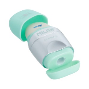 "Milan"   Ластик-точилка Capsule Silver 1 отверстие   12 шт.  СК/Распродажа 4714112 ассорти