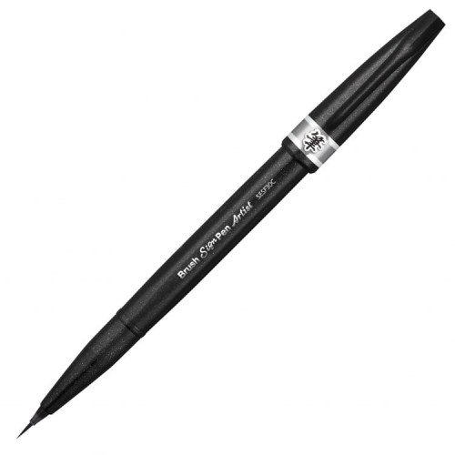 "Pentel"   Браш пен Brush Sign Pen Artist, ultra-fine   0.5 - 5 мм   кисть/круглое тонкое SESF30C-NX серый