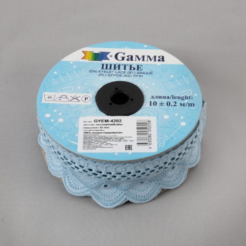 Шитье "Gamma"   42 мм  GYEM-4202   в рулоне   10 м ± 0.2 м  Турция св.голубой