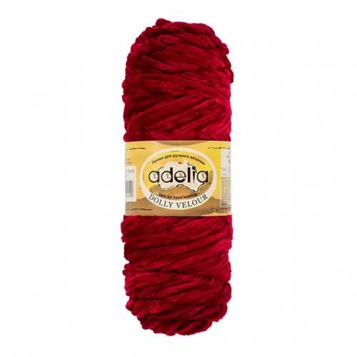 Пряжа ADELIA "DOLLY  VELOUR"   100\% микрополиэстер   5 шт. х  100 г  93 м ± 6 м №21 красный