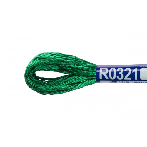 Нитки для вышивания "Gamma"   мулине   100\% вискоза   12 x  8 м R0321 изумрудный