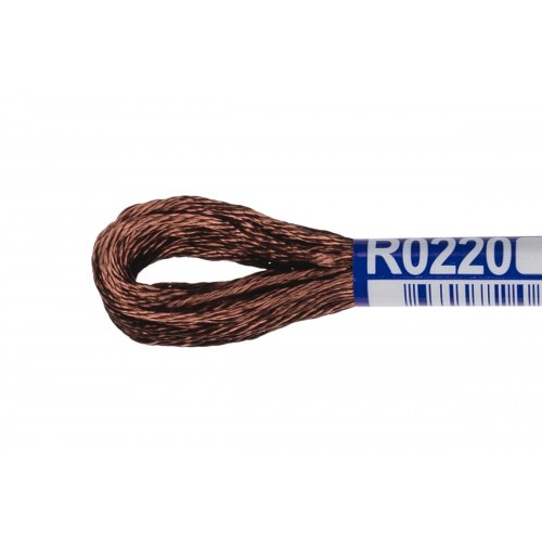 Нитки для вышивания "Gamma"   мулине   100\% вискоза   12 x  8 м R0220 т.коричневый