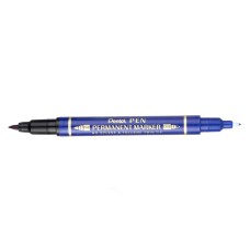"Pentel"   Маркер перманентный для CD Pen Twin Tip New   0.3 - 1.2 мм   пулевидный   12 шт. N75W-CE для CD, 2-х сторонний, синий