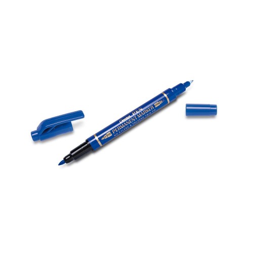 "Pentel"   Маркер перманентный для CD Pen Twin Tip New   0.3 - 1.2 мм   пулевидный   12 шт. N75W-CE для CD, 2-х сторонний, синий