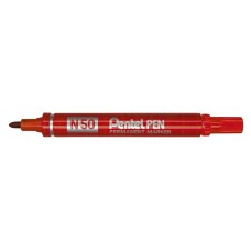 "Pentel"   Маркер перманентный Pentel Pen   4.3 мм   пулевидный   12 шт. N50-BE красный