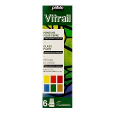 "PEBEO"   Набор красок Vitrail "Открытие" по стеклу и металлу   6 цв. х  20 мл 756421
