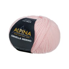 Пряжа ALPINA "ORNELLA MERINO"   100\% мериносовая шерсть   10 шт. х  50 г  125 м ± 5 м №085 св.розовый
