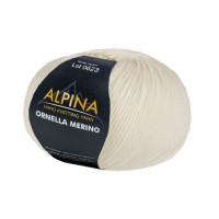 Пряжа ALPINA "ORNELLA MERINO"   100\% мериносовая шерсть   10 шт. х  50 г  125 м ± 5 м №426 молочный